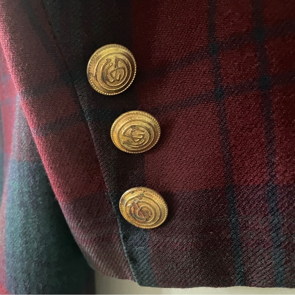 Vintage Giorgio Sant Angelo Plaid Velvet Collar Blazer - Size 8 - Picture 6 of 13